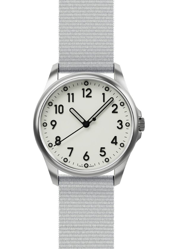 Natural White dial with Pebble Gray strap